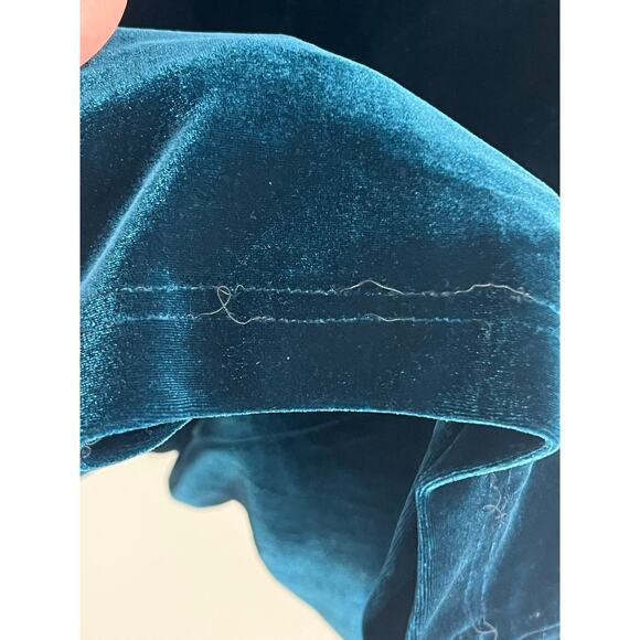 Nookie Voodoo Velour Velvet Bodycon Midi Dress Teal Green Women's Size Small - Picture 7 of 10